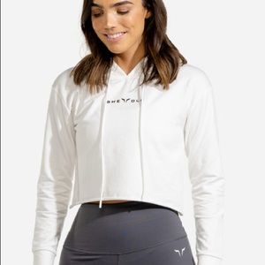 Wear wolf cropped white hoodie